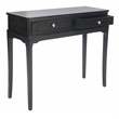 Safavieh Opal Wood  and Metal 2 Drawer Console Table in Black