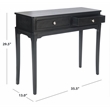 Safavieh Opal Wood  and Metal 2 Drawer Console Table in Black