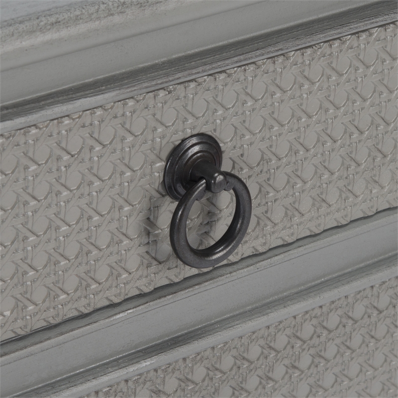 Safavieh Haines Wood and Metal 4  Drawer Console Table in Gray