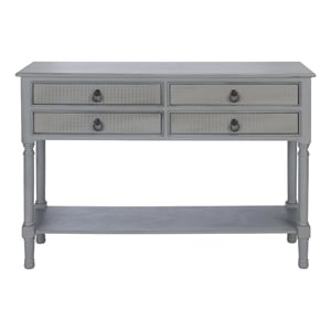 Safavieh Haines Wood and Metal 4  Drawer Console Table in Gray