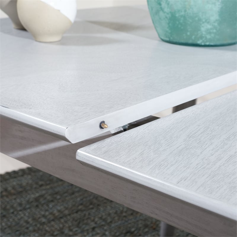 Safavieh Kyoga Auto Mechanism Wood Extension Dining Table in Dark Gray