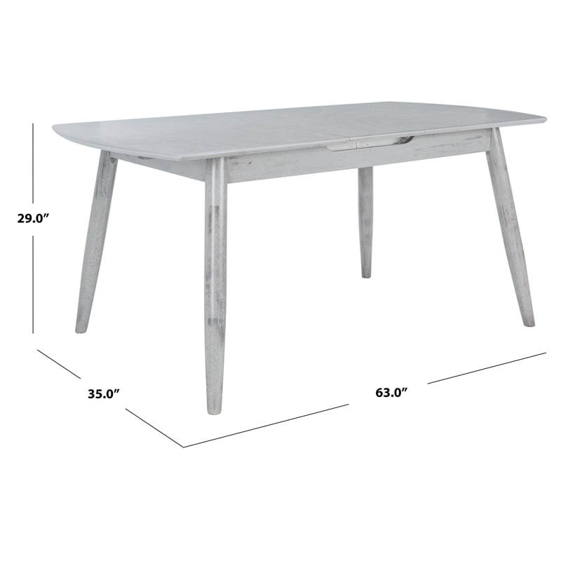 Safavieh Kyoga Auto Mechanism Wood Extension Dining Table in Dark Gray