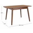 Safavieh Varda Wood Manual Extension Dining Table in Walnut