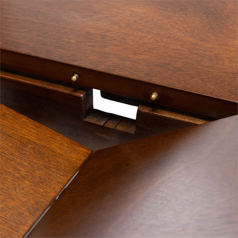 Safavieh Varda Wood Manual Extension Dining Table in Walnut