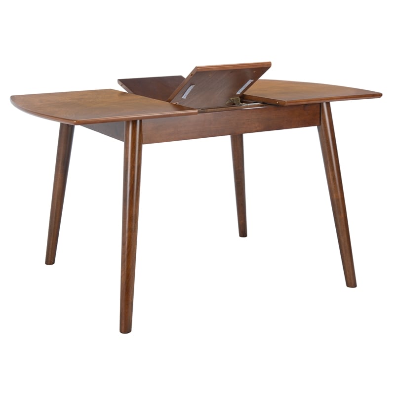 Safavieh Varda Wood Manual Extension Dining Table in Walnut
