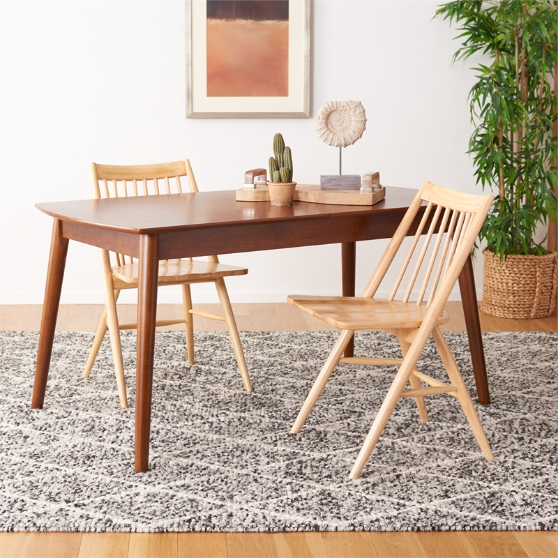 Safavieh Kay Wood Extension Dining Table in Walnut