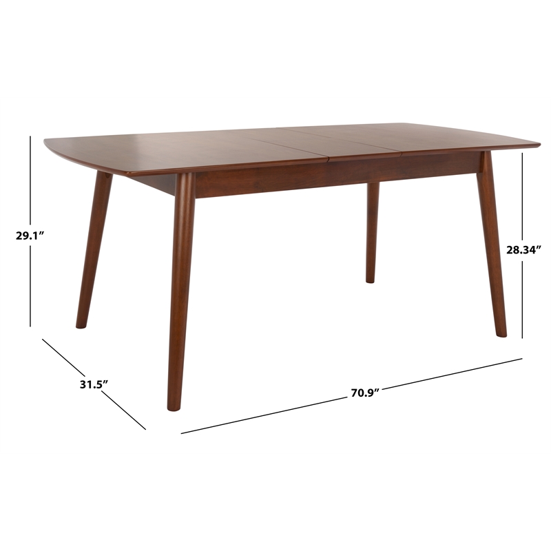 Safavieh Kay Wood Extension Dining Table in Walnut