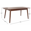 Safavieh Kay Wood Extension Dining Table in Walnut
