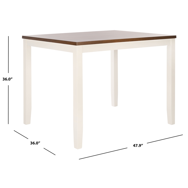 Safavieh Izzy  Wood Rectangle Counter Table in White / Natural