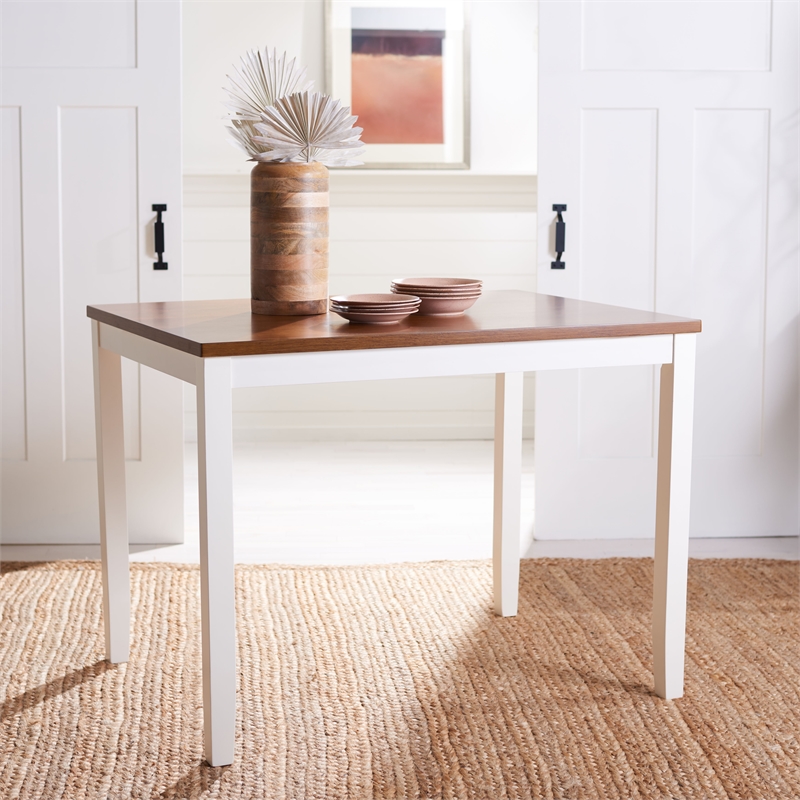 Safavieh Izzy  Wood Rectangle Counter Table in White / Natural