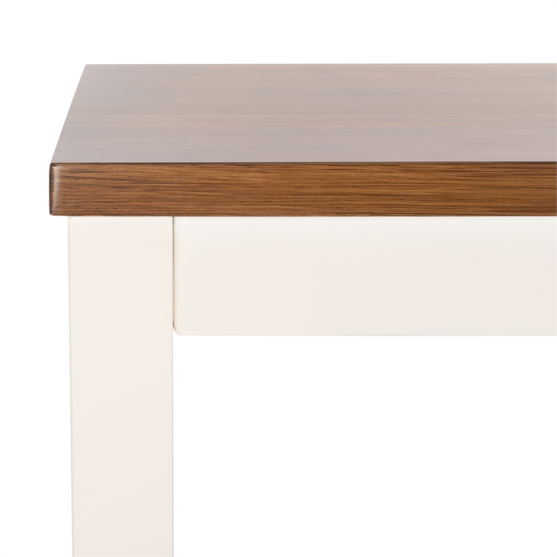 Safavieh Izzy  Wood Rectangle Counter Table in White / Natural