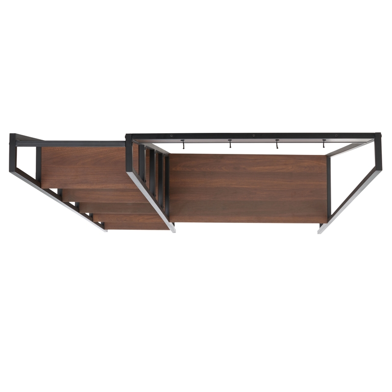 Safavieh Akasha Etagere Wood and Iron in Walnut / Black