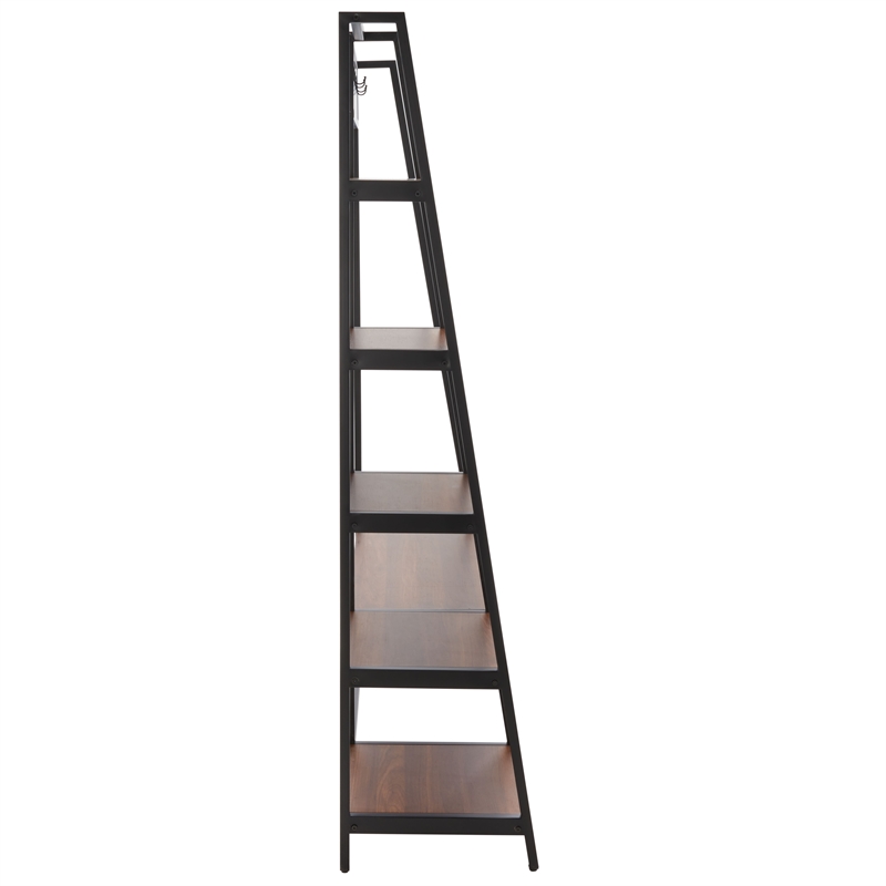 Safavieh Akasha Etagere Wood and Iron in Walnut / Black