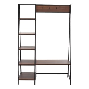 Safavieh Akasha Etagere Wood and Iron in Walnut / Black