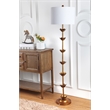 Safavieh Landen Metal and Cotton Leaf Floor Lamp in  Gold