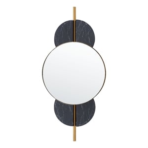 Safavieh Lavelle Iron and Glass 16&quot Mirror in Black / Gold