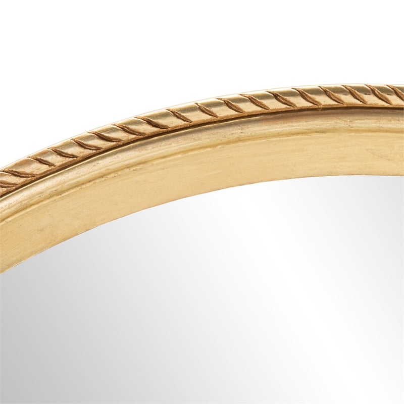 Safavieh Lensi Wood and Glass Mirror in Gold