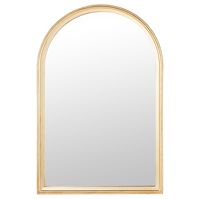 Safavieh Lensi Wood and Glass Mirror in Gold