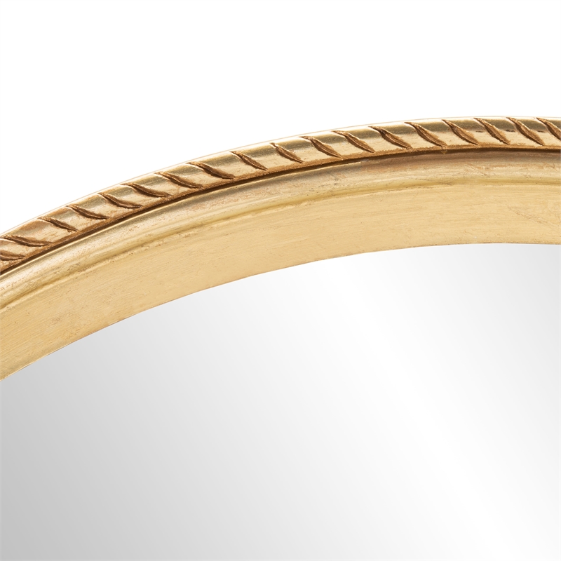 Safavieh Lensi Wood and Glass Mirror in Gold