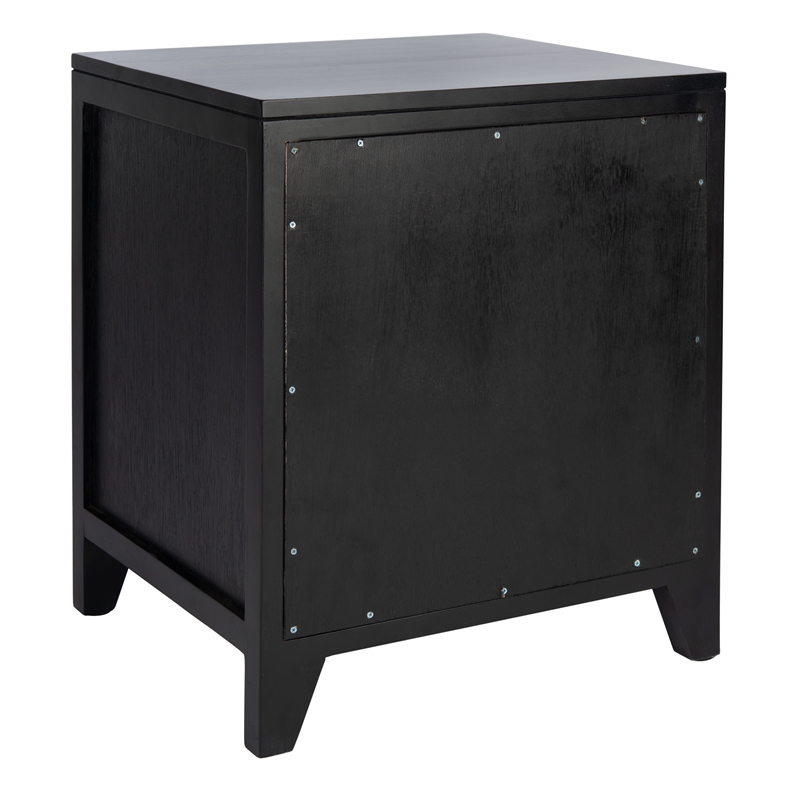 Safavieh Devon Wood  1 Drawer 1 Door Nightstand in Black / Natural