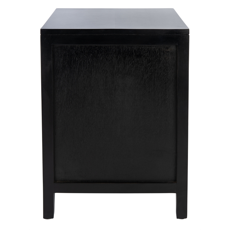 Safavieh Devon Wood  1 Drawer 1 Door Nightstand in Black / Natural
