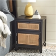 Safavieh Devon Wood  1 Drawer 1 Door Nightstand in Black / Natural