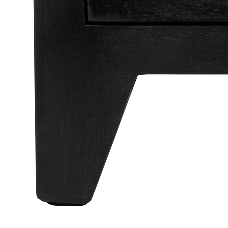 Safavieh Devon Wood  1 Drawer 1 Door Nightstand in Black / Natural