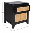 Safavieh Devon Wood  1 Drawer 1 Door Nightstand in Black / Natural