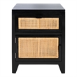 Safavieh Devon Wood  1 Drawer 1 Door Nightstand in Black / Natural