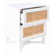Safavieh Hedwig Wood 2 Drawer Nightstand  in White / Natural