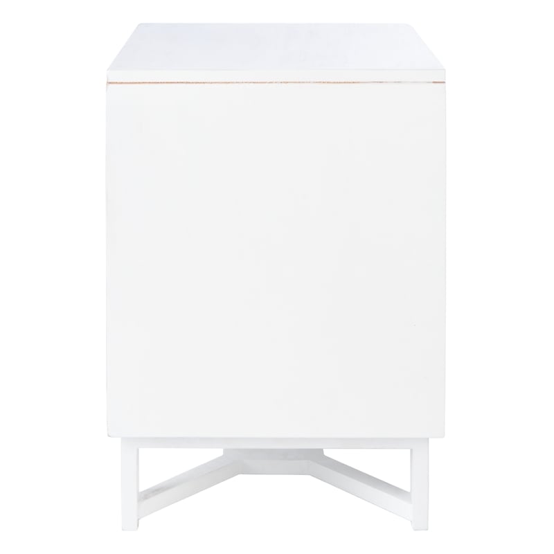 Safavieh Hedwig Wood 2 Drawer Nightstand  in White / Natural