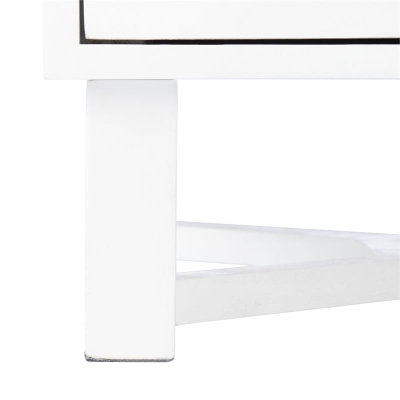 Safavieh Hedwig Wood 2 Drawer Nightstand  in White / Natural