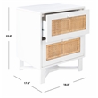 Safavieh Hedwig Wood 2 Drawer Nightstand  in White / Natural