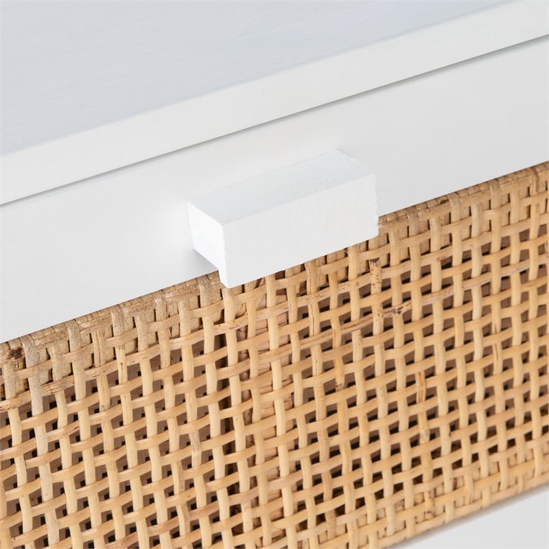 Safavieh Hedwig Wood 2 Drawer Nightstand  in White / Natural