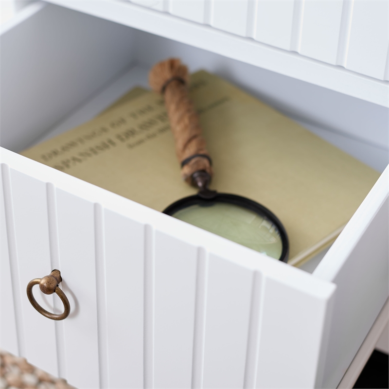 Safavieh Tegan Wood and Metal 2 Drawer Night Stand in White