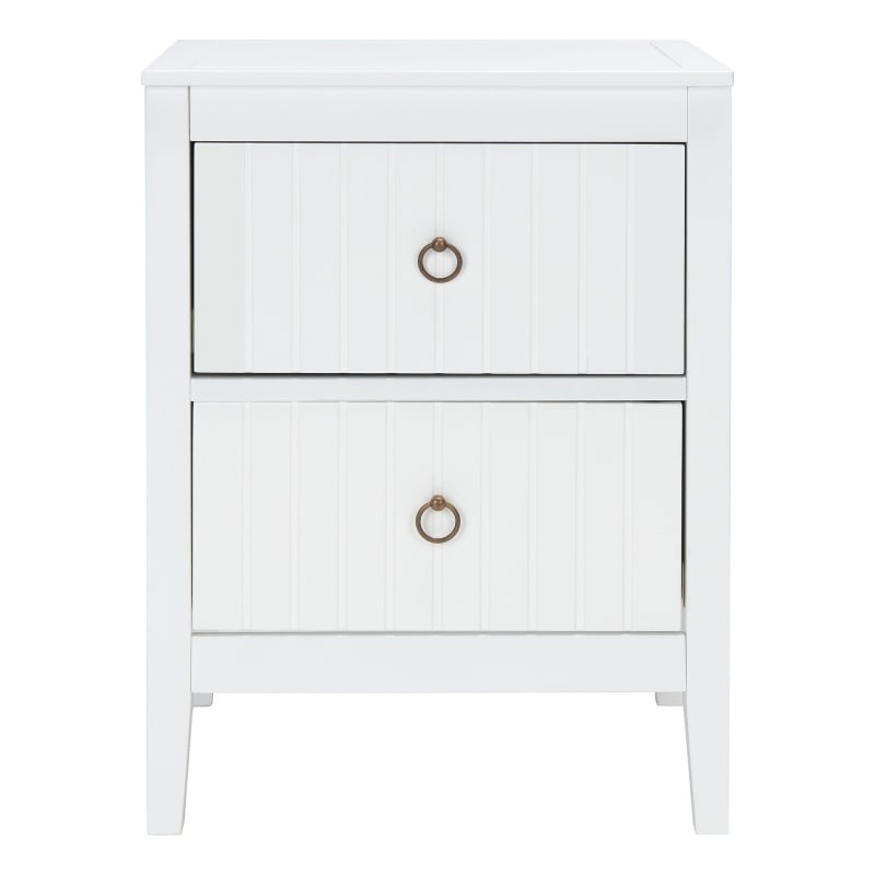 Safavieh Tegan Wood and Metal 2 Drawer Night Stand in White