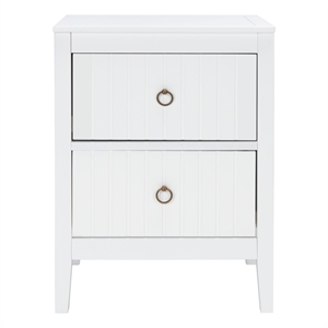 Safavieh Tegan Wood and Metal 2 Drawer Night Stand in White