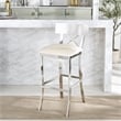 Safavieh Zoey Wood and Stainless Steel Bar Stool  in White