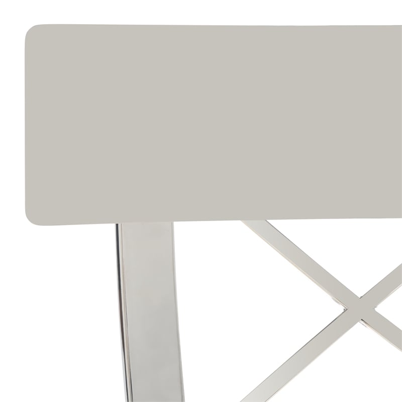 Safavieh Zoey Wood and Stainless Steel Bar Stool  in White