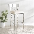 Safavieh Zoey Wood and Stainless Steel Bar Stool  in White