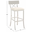 Safavieh Zoey Wood and Stainless Steel Bar Stool  in White