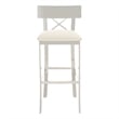 Safavieh Zoey Wood and Stainless Steel Bar Stool  in White
