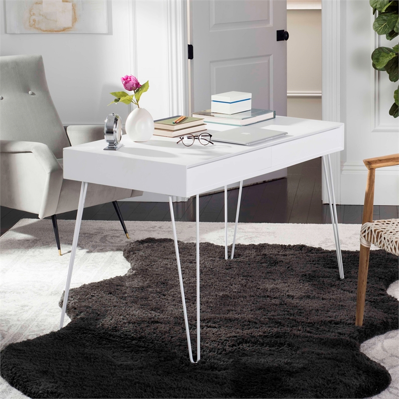 Safavieh Cade Wood and Iron Desk in White