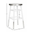 Safavieh Kenzie Iron Counter Stool  in White / Silver
