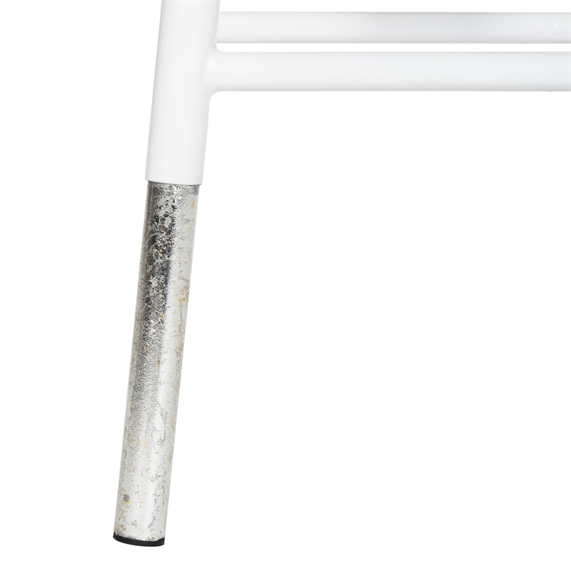 Safavieh Kenzie Iron Counter Stool  in White / Silver