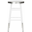 Safavieh Kenzie Iron Counter Stool  in White / Silver