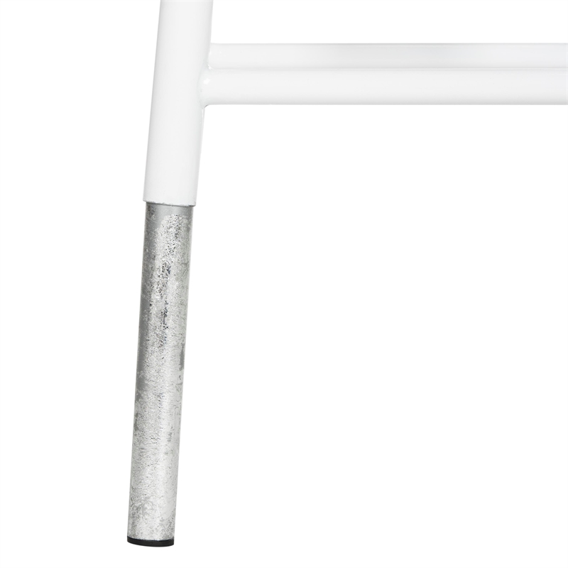 Safavieh Kenzie Iron Barstool in White / Silver