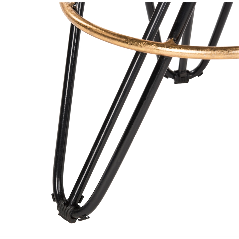 Safavieh Lorna Iron Gold Leaf Counterstool in Black / Gold
