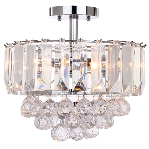 Safavieh Vaxcel Acrylic and Metal Ceiling Lamp in Chrome