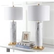 Safavieh Abner Ceramic and Iron Table Lamp  in Black / White